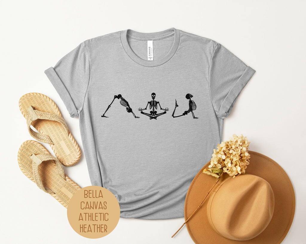 Skeleton Yoga Shirt featuring a dancing skull graphic on a soft unisex cotton t-shirt — view 4