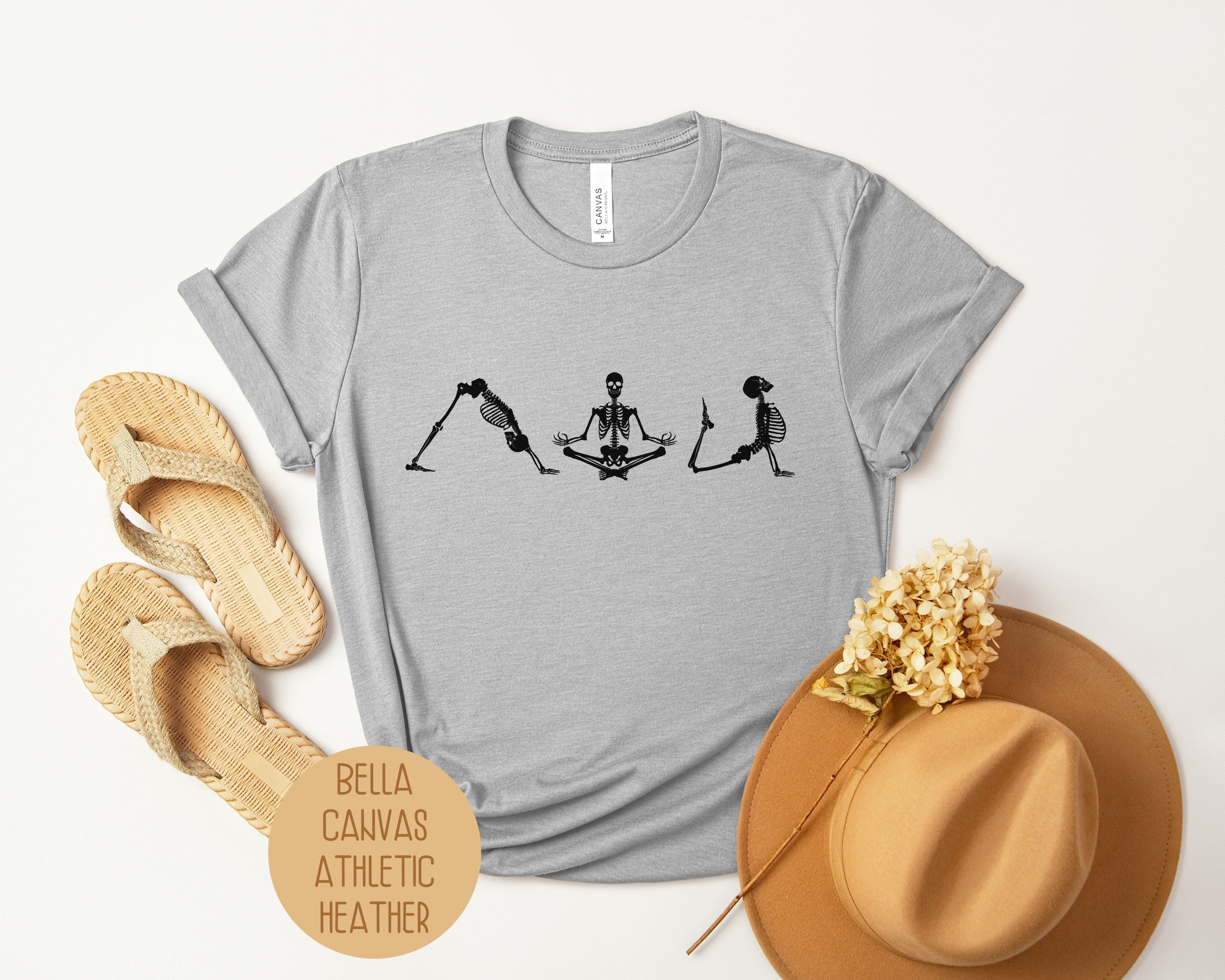 Skeleton Yoga Shirt featuring a dancing skull graphic on a soft unisex cotton t-shirt — view 4