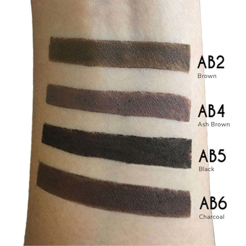 Black automatic eyebrow pencil with angled tip and spoolie brush in recyclable packaging. — view 5
