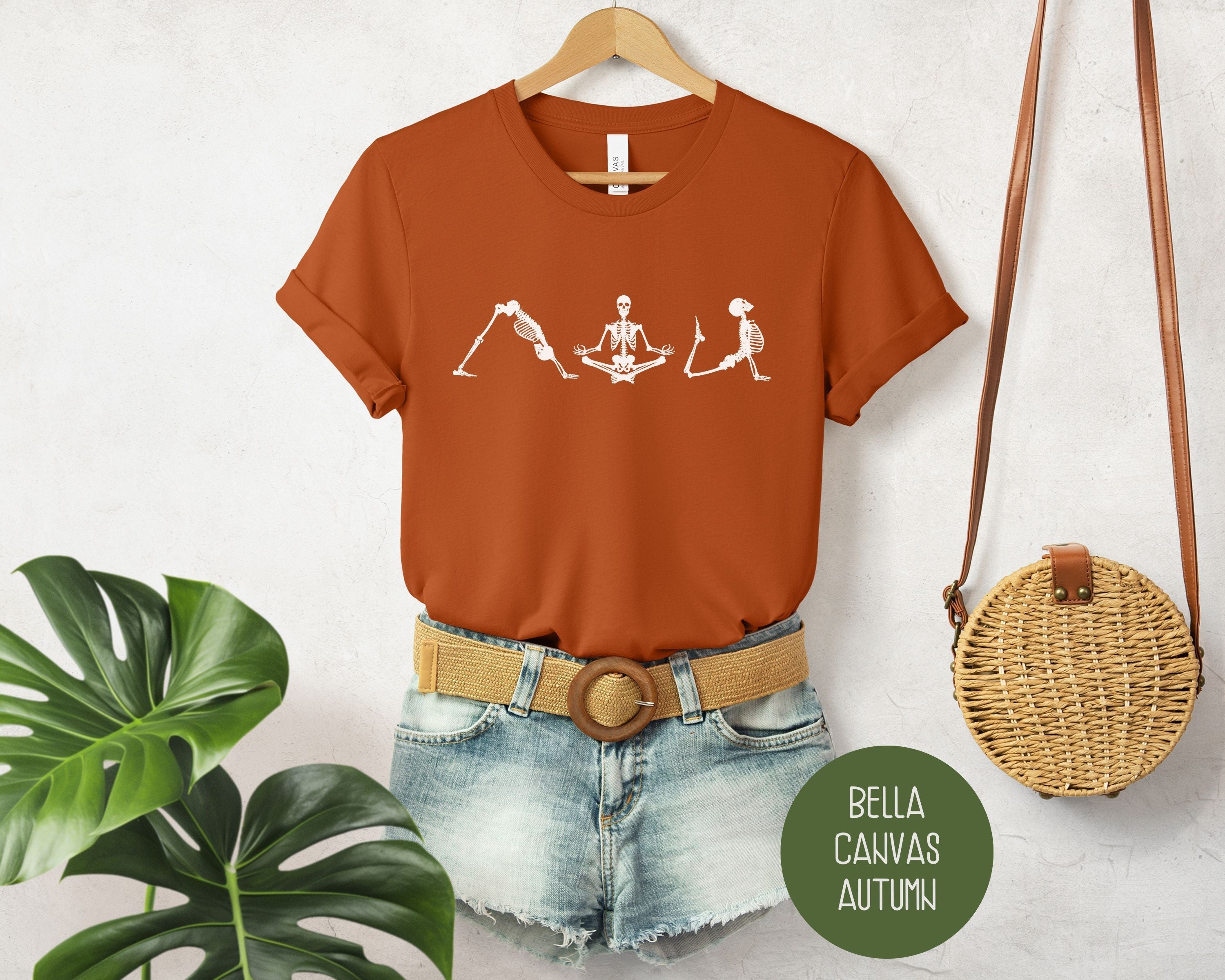 Skeleton Yoga Shirt featuring a dancing skull graphic on a soft unisex cotton t-shirt — view 5