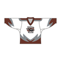 Sublimated Western Hawks hockey jersey in breathable polyester fabric with classic V-neck and long sleeves