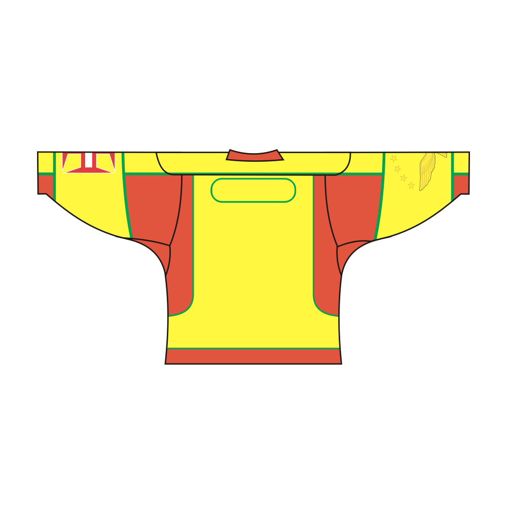Sublimated Portugal Madeira long sleeve hockey jersey with V-neck collar and vibrant team graphics — view 2