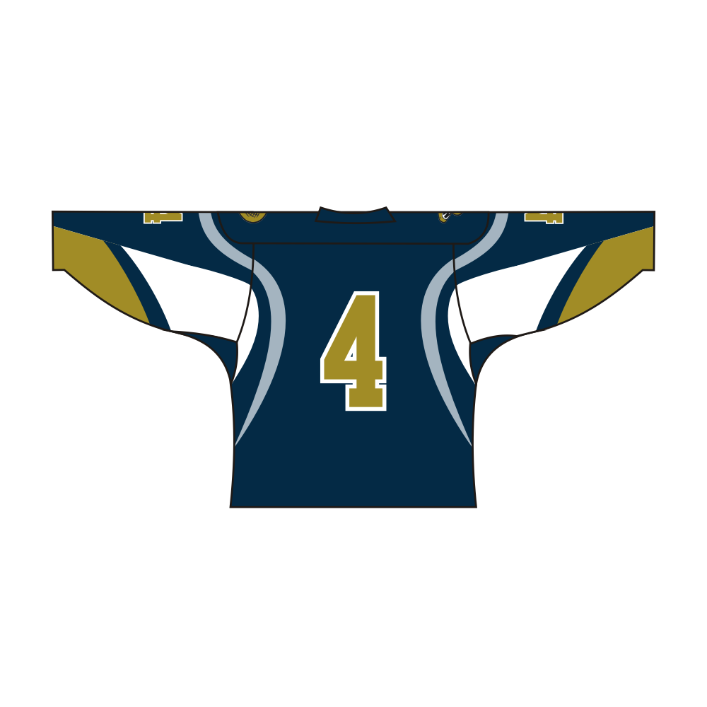 Blue sublimated Vipers hockey jersey with long sleeves and V-neck made of knitted polyester — view 2