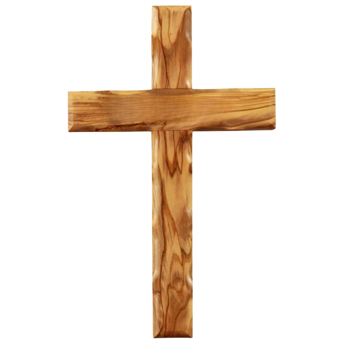 Olivenholz Kreuz gewellt | Schlichtes Wandkreuz als Geschenk zur Taufe, Kommunion oder Geburt-0