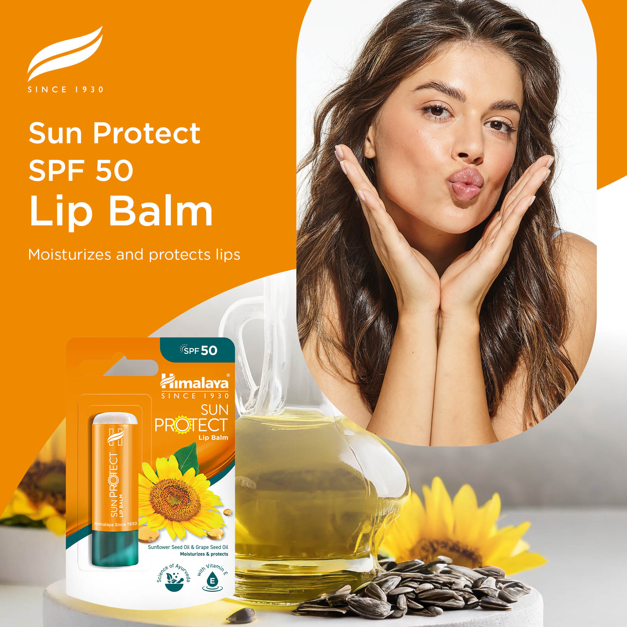 Himalaya Sun Protect Lip Balm SPF 50 stick with deeply moisturizing plant oils — view 2