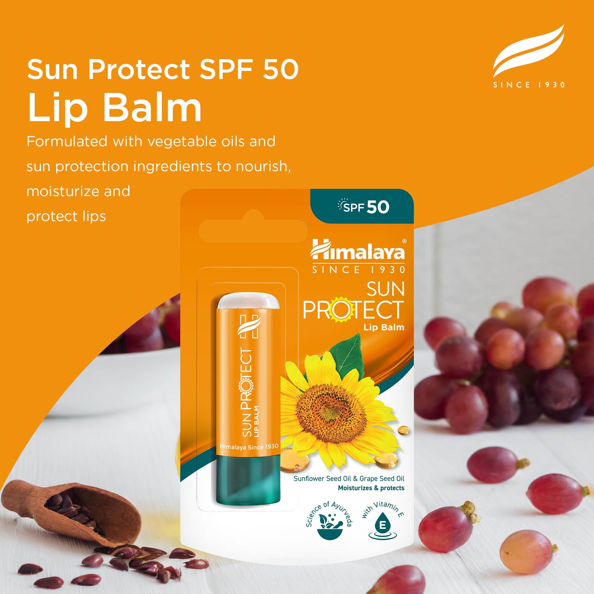 Himalaya Sun Protect Lip Balm SPF 50 stick with deeply moisturizing plant oils — view 3