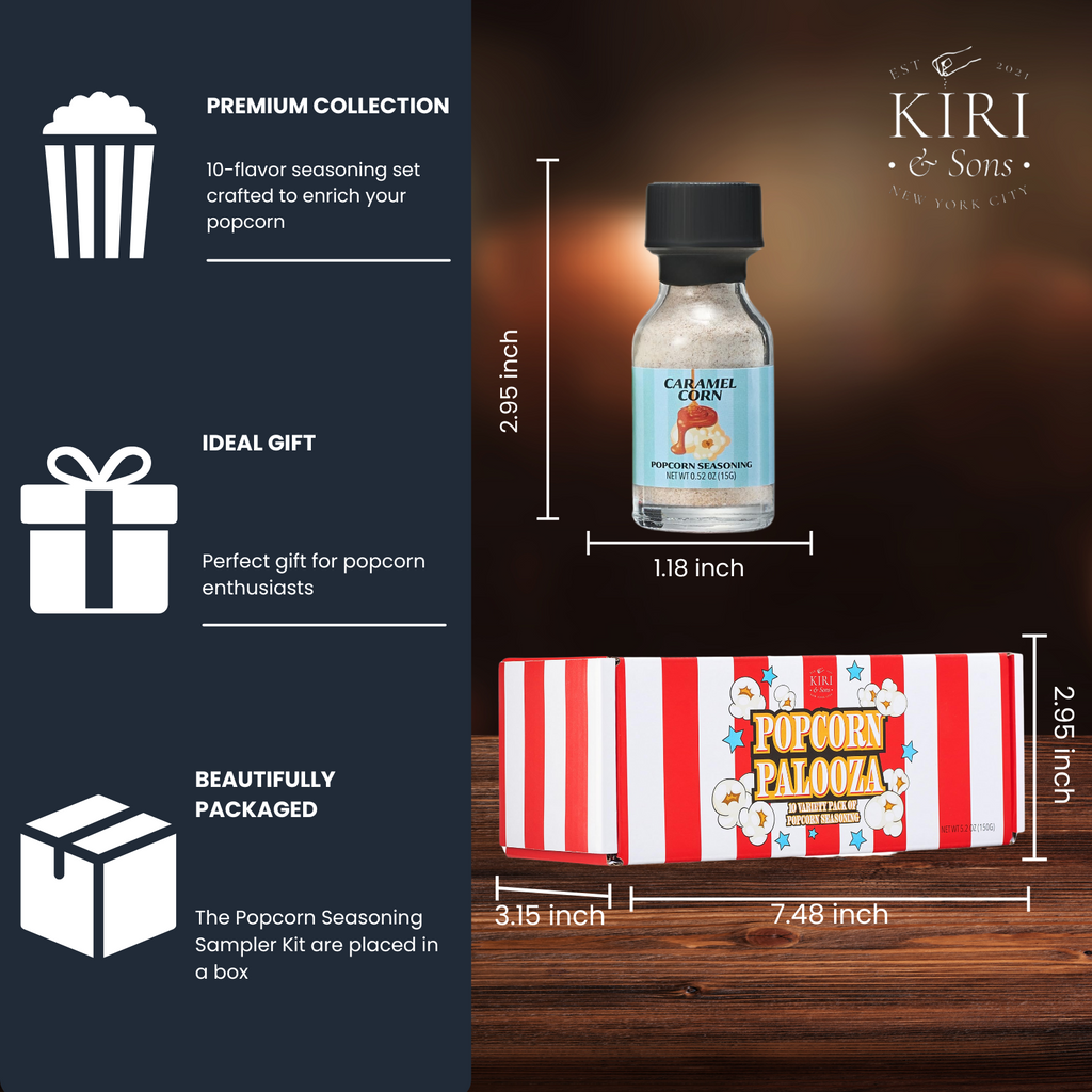 Gourmet popcorn seasoning sampler kit with 10 distinct flavor jars for movie night snacks — view 3