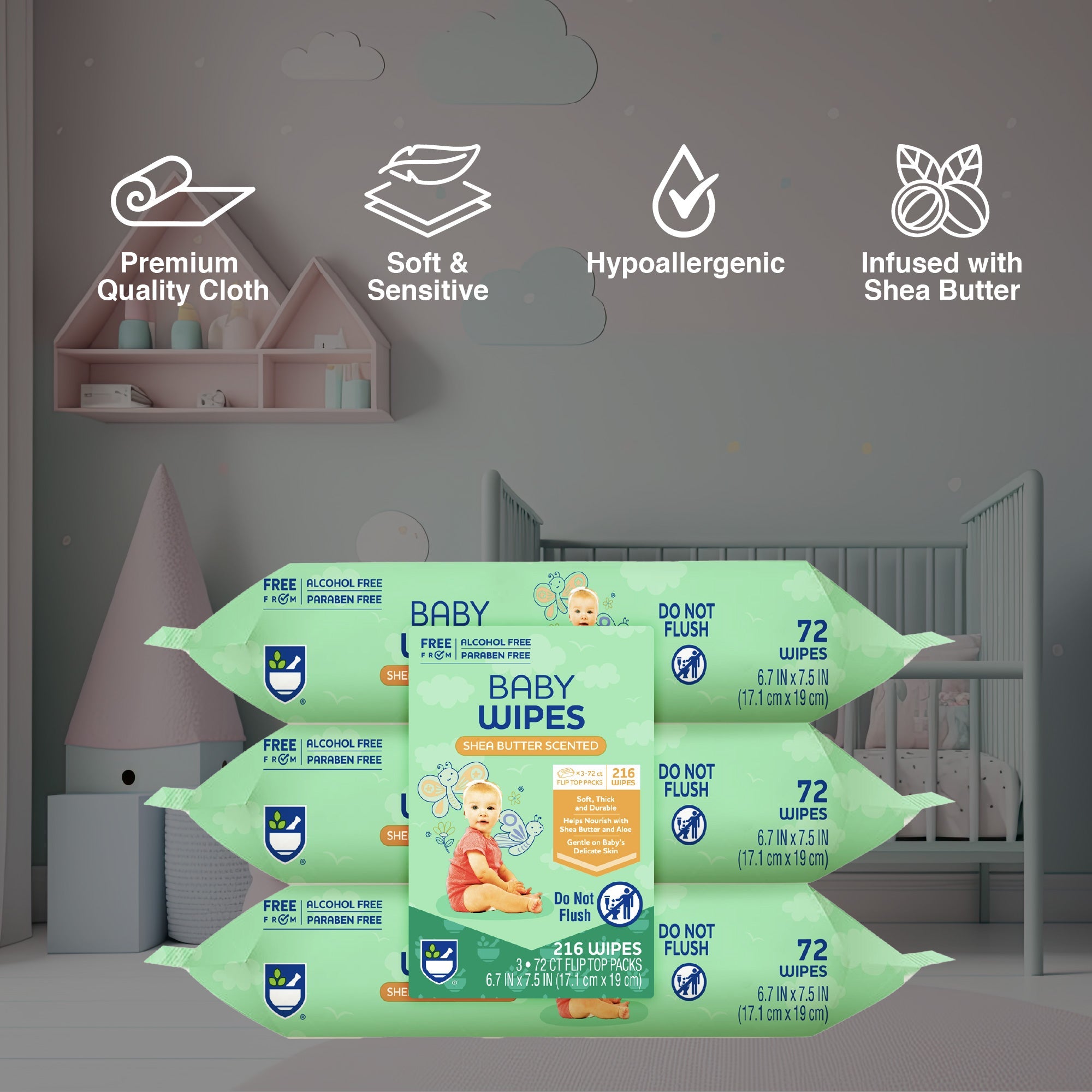 Everyday cleansing wipes bundle featuring resealable baby wipe packs and individually wrapped makeup remover towelettes — view 2