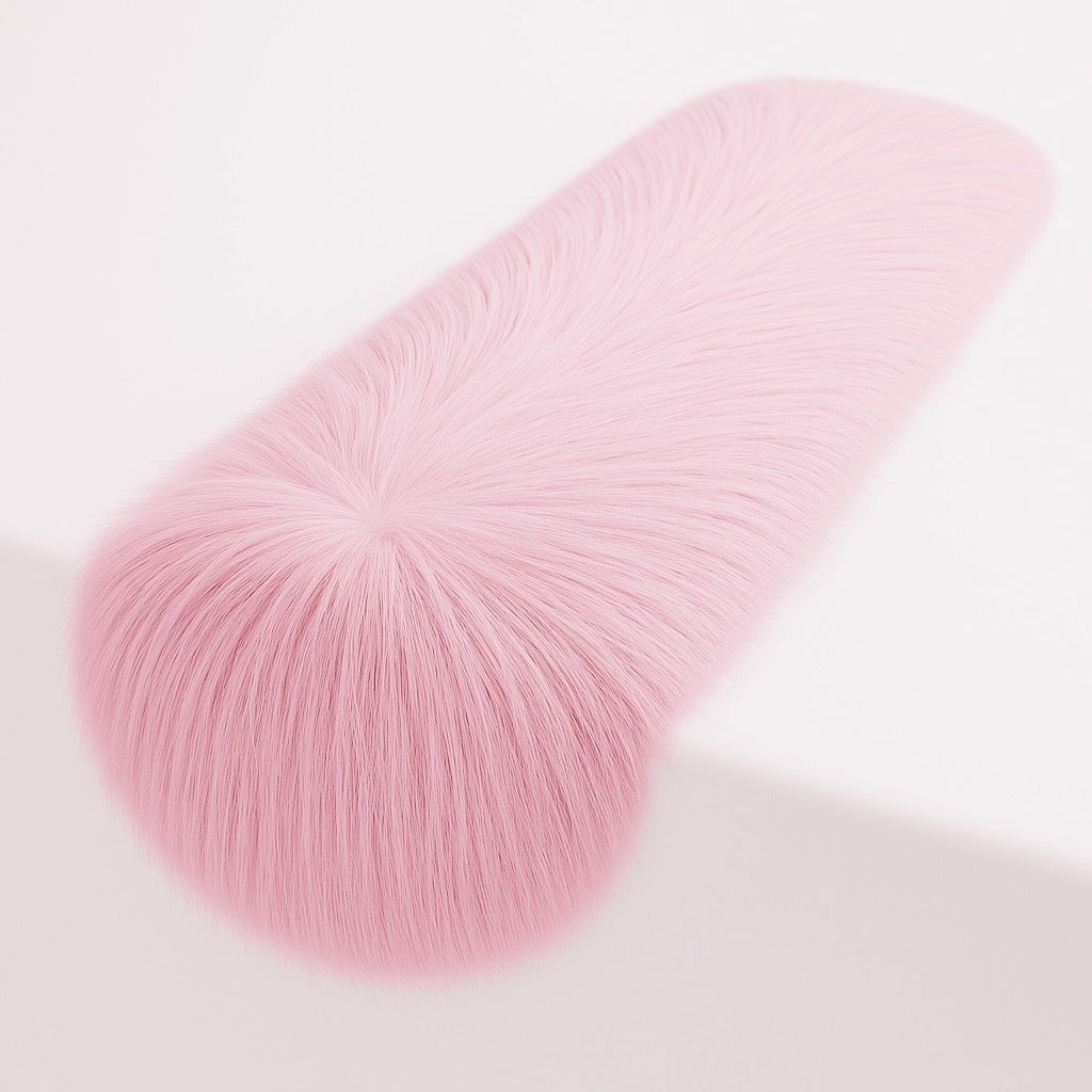 Shaggy faux fur tablecloth with a soft plush texture, draped over a dining table — view 4