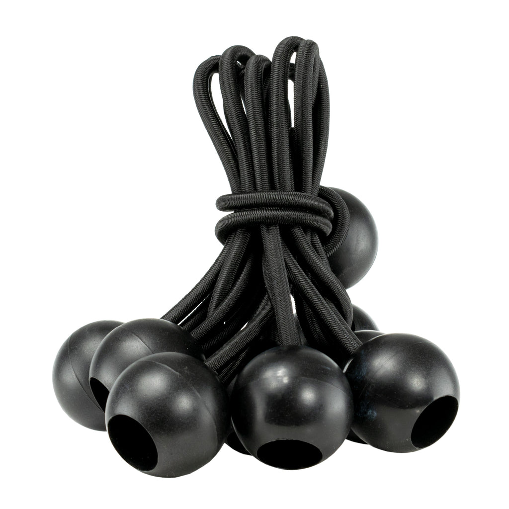 Green waterproof tarpaulin spread out with ten heavy duty black bungee balls for outdoor securing — view 3