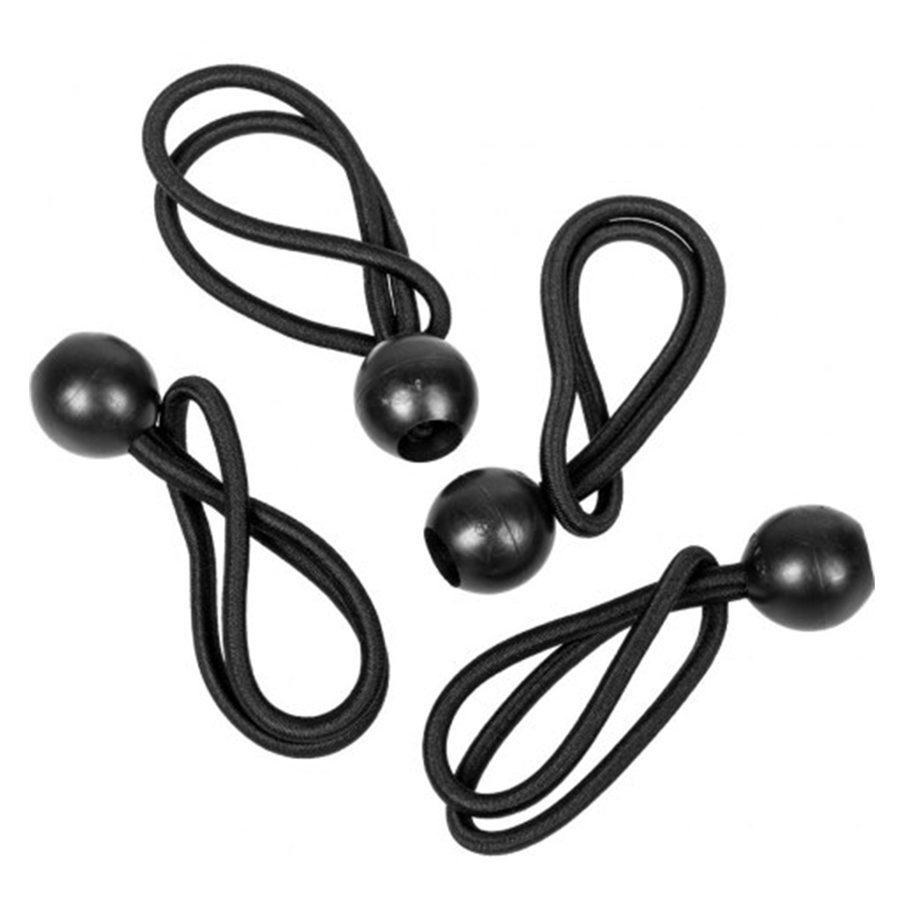 Green waterproof tarpaulin spread out with ten heavy duty black bungee balls for outdoor securing — view 4