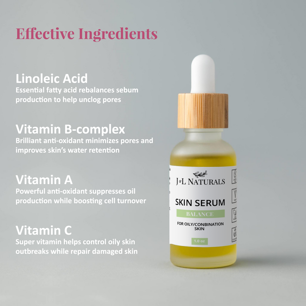 Natural plant-based face and body oil skin serum in a 1 oz glass dropper bottle — view 2
