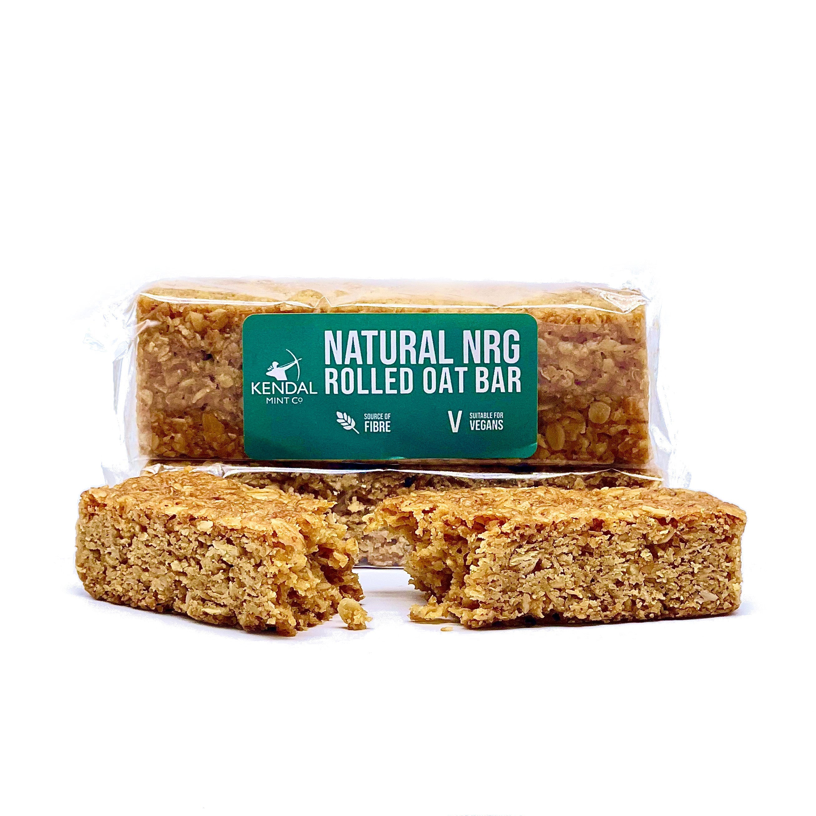 Natural NRG vegan rolled oat flapjack energy bar in sustainable 70g packaging for endurance athletes — view 3