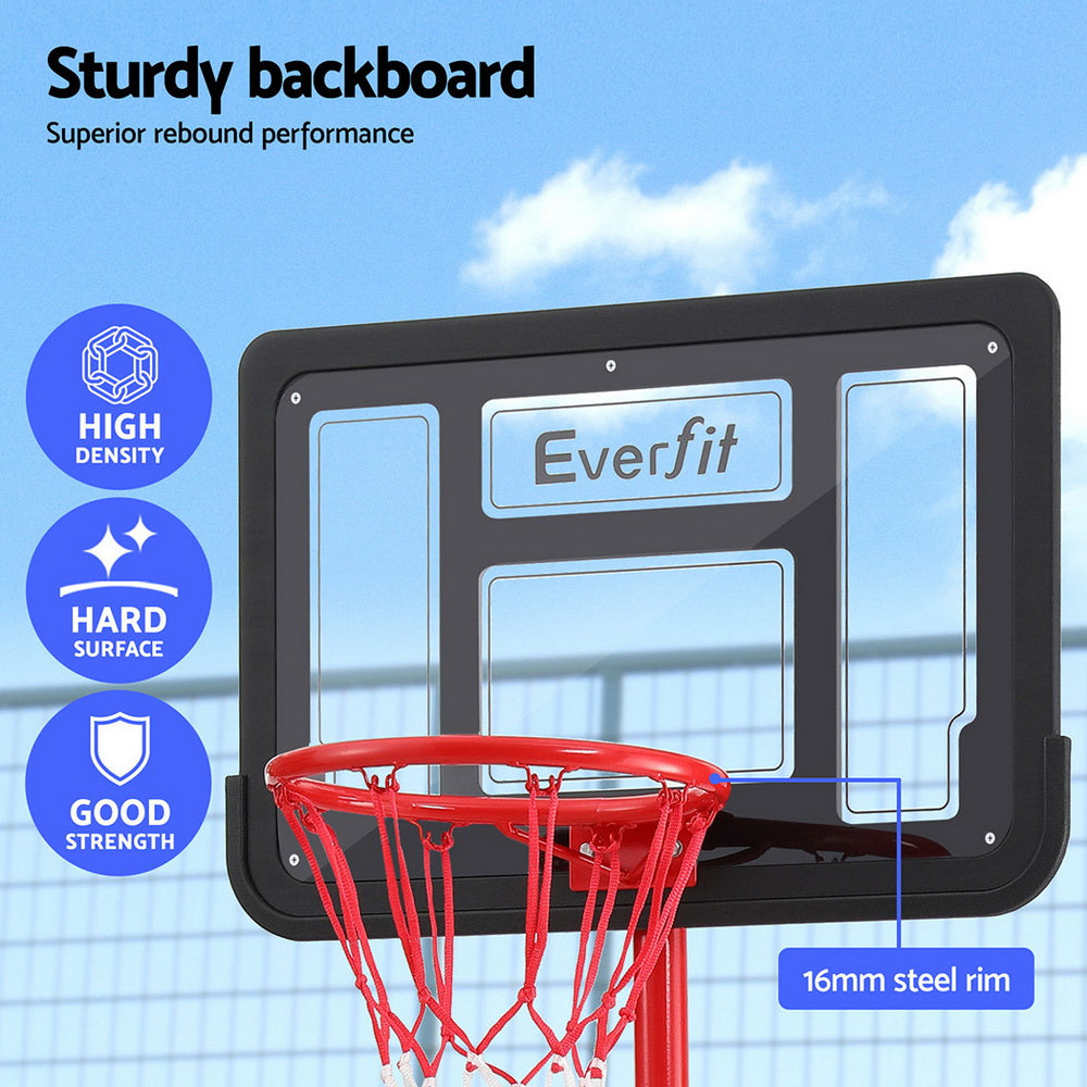 Everfit portable kids basketball hoop stand with adjustable steel frame, black backboard, and stable base. — view 5