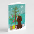 Merry Christmas Tree Irish Water Spaniel Greeting Cards Pack of 8-0