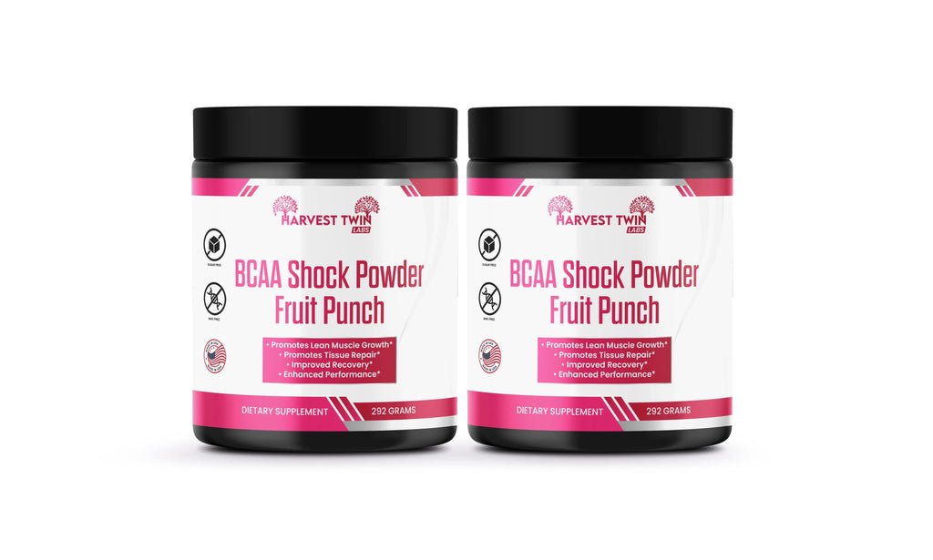 Container of BCAA Shock Powder in fruit punch flavor for advanced muscle recovery and endurance. — view 3