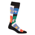 Colorful combed cotton The Beatles novelty crew socks featuring classic vibrant musical patterns and designs