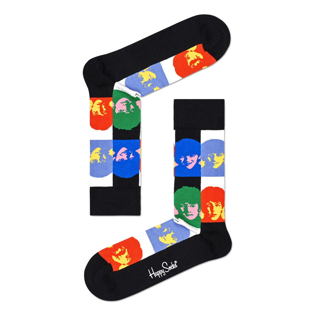 Colorful combed cotton The Beatles novelty crew socks featuring classic vibrant musical patterns and designs — view 3