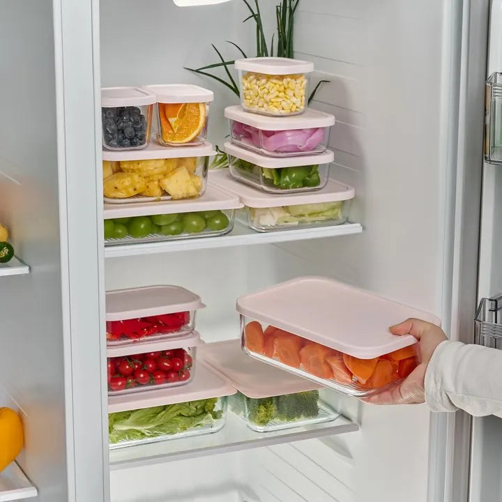 Container Culture 8-Piece Airtight Glass Food Storage Containers with Lids, 4 x 57.5oz - Berry Blush-2