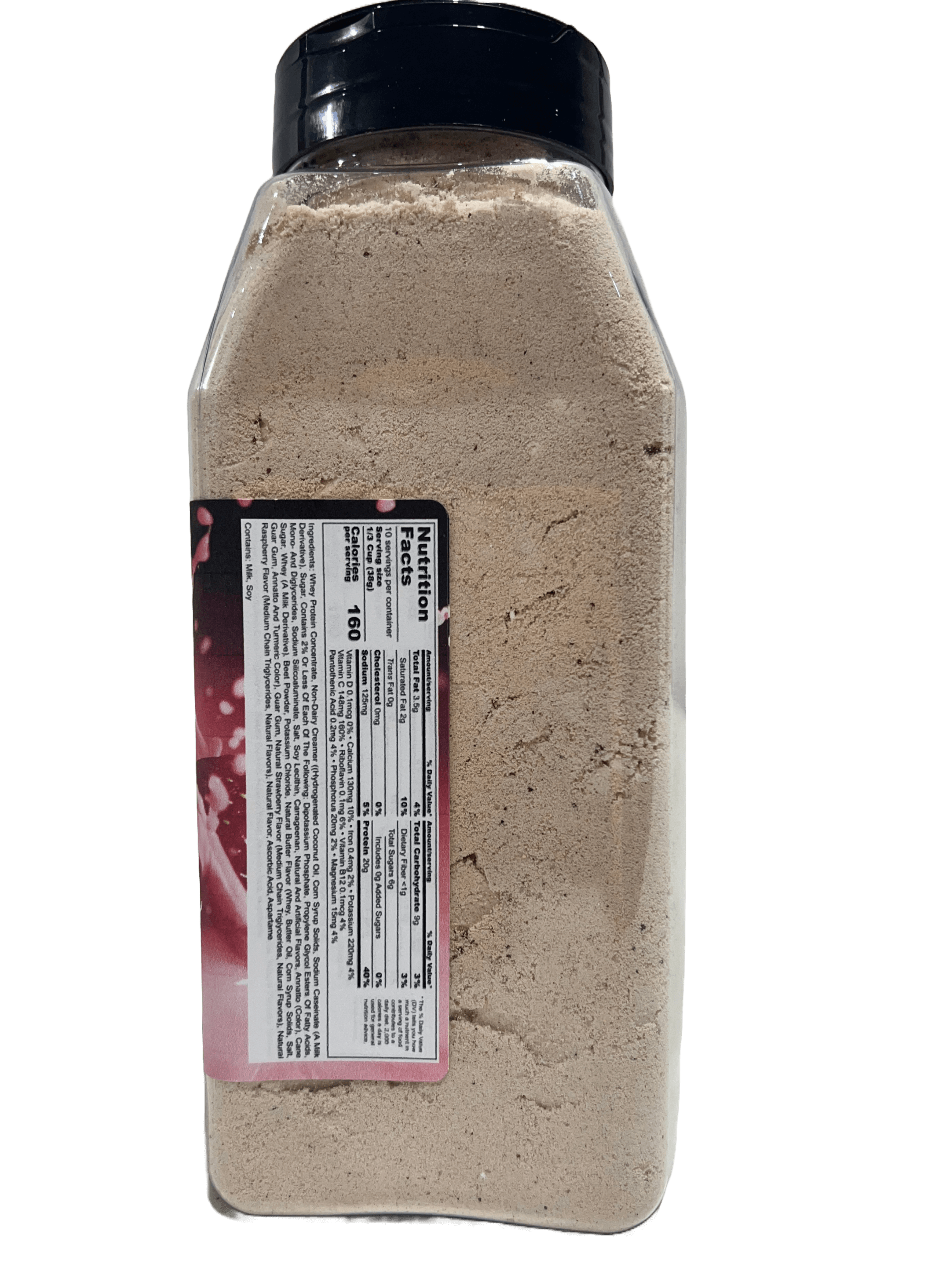 Berry berry protein smoothy powder in a glass vibrant pink strawberry and raspberry wellness drink — view 4