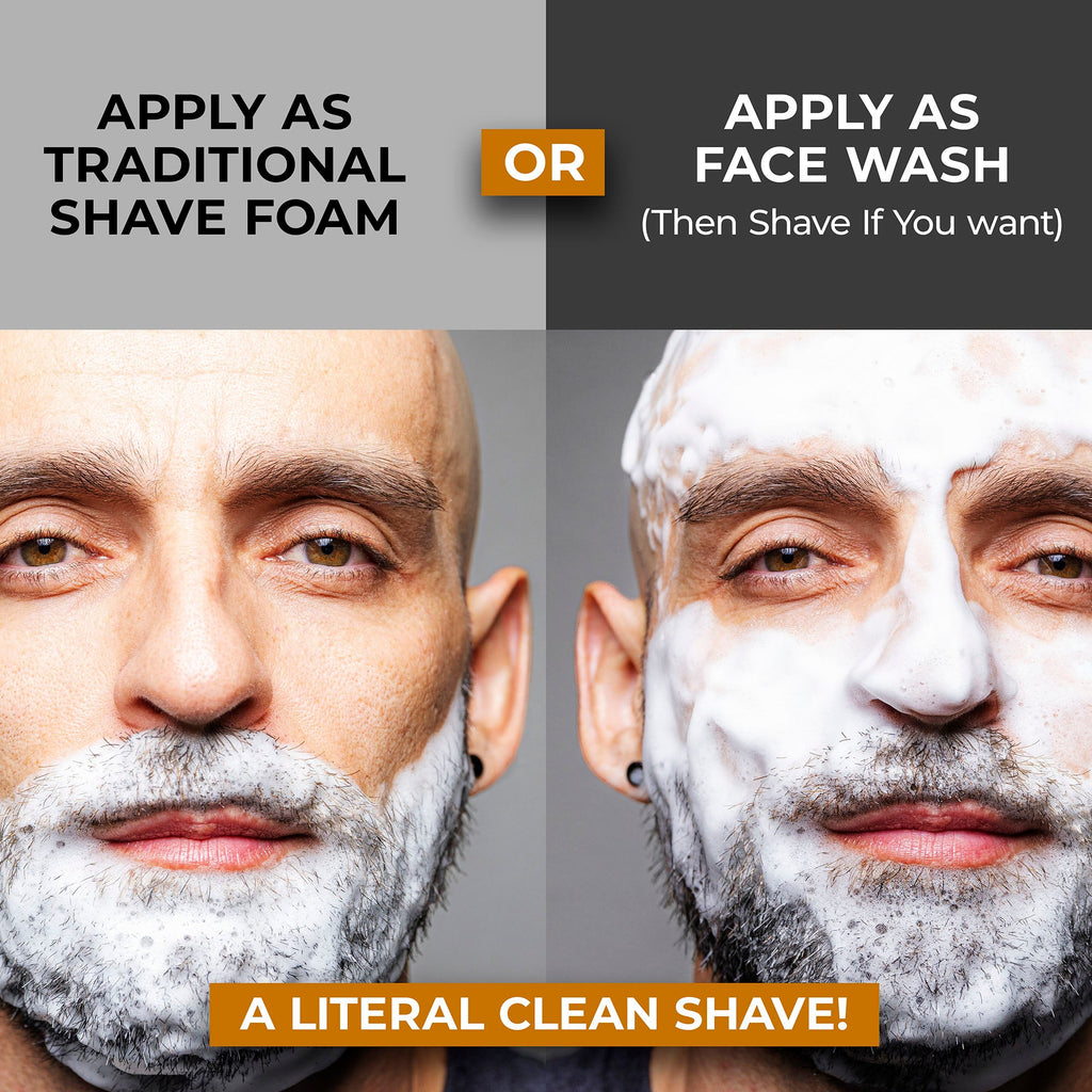 BioNutrient 2-in-1 shave foam and face wash bottle with pump for men's grooming routine — view 3