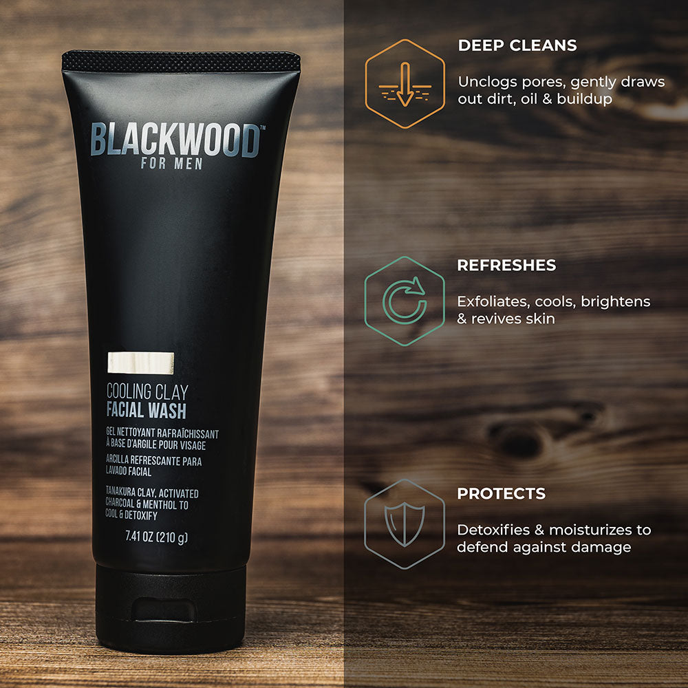 Cooling clay facial wash tube for men featuring activated charcoal and purifying menthol — view 4