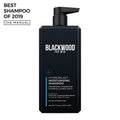 HydroBlast moisturizing shampoo bottle for men featuring natural botanical ingredients for daily hydration and hair care