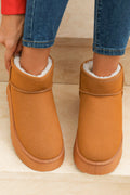 Anna fur lined suede ankle snow boots with thick sole for women's winter fashion