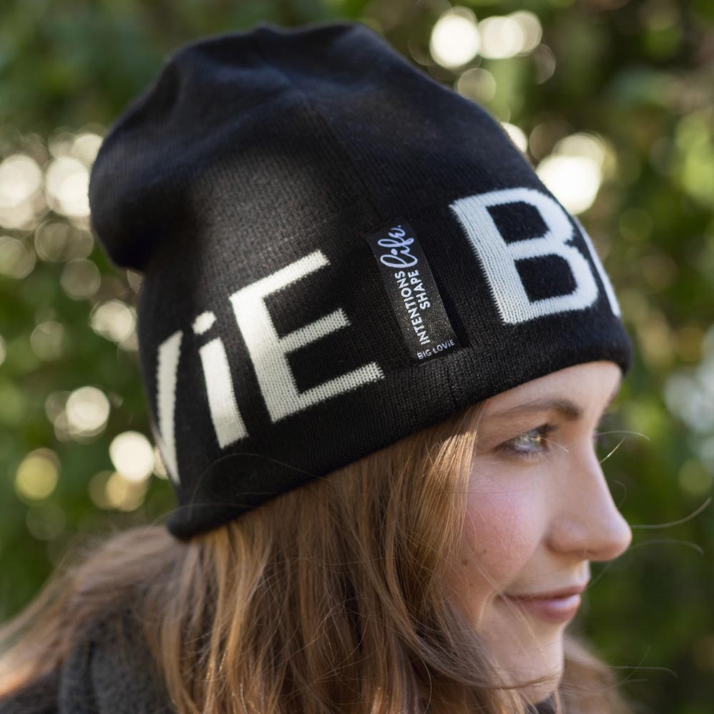 BIG LOViE JACQUARD INTENTIONS BEANIE | BLACK-3