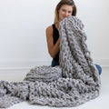 INFINITE CHUNKY KNIT BLANKET | MINKY | BIG - MIST-0