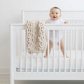 INFINITE CHUNKY KNIT BLANKET | MINKY | CUDDLE - SAND-0