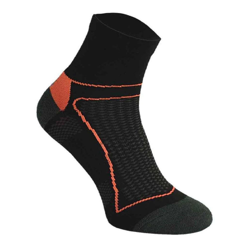 High vis neon low cut cycling socks featuring breathable performance fabric on a solid background — view 3
