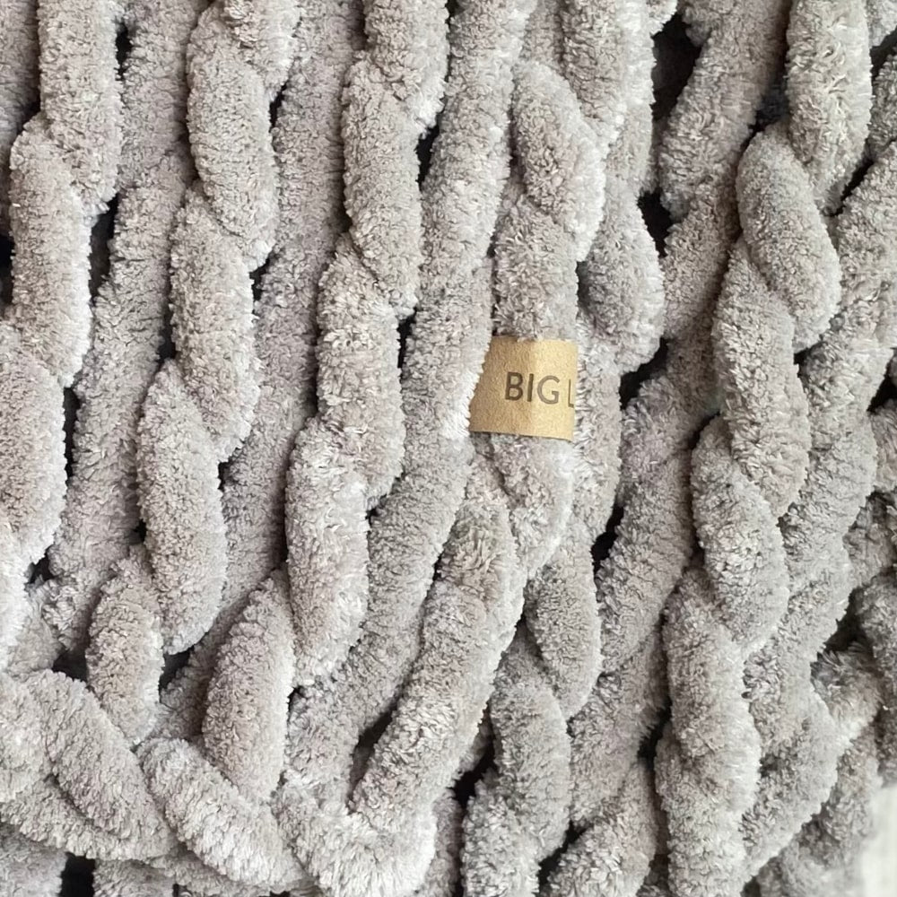 INFINITE CHUNKY KNIT BLANKET | MINKY | BIG - MIST-3