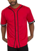 No Hitter Baseball Jersey with flat buttons and dual stripe tape detailing on sleeves.