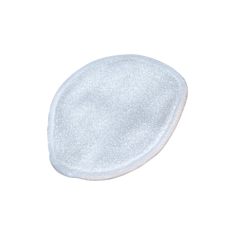 Reusable bamboo cotton rounds makeup remover pads, stack of 12 white circular organic facial wipes. — view 4