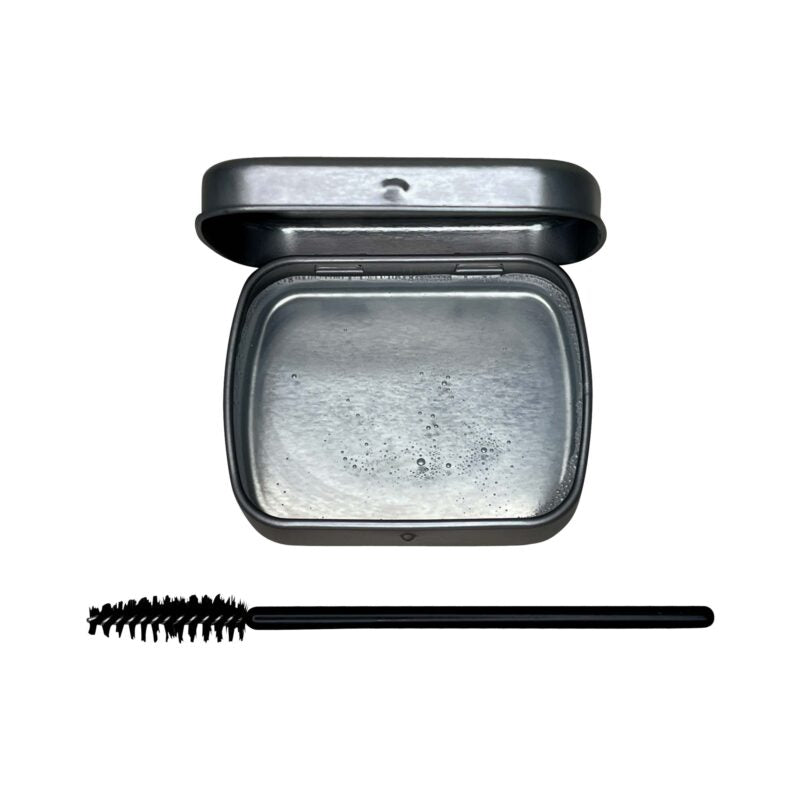 Clear vegan brow styling soap in a compact travel-friendly container for fluffy laminated brows — view 4
