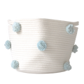 Light Blue Pom Basket - Medium-0