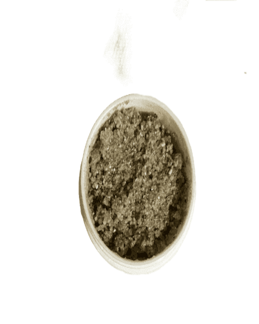 Organic vanilla musk exfoliating body scrub in an 8 oz jar with crystal quartz. — view 2