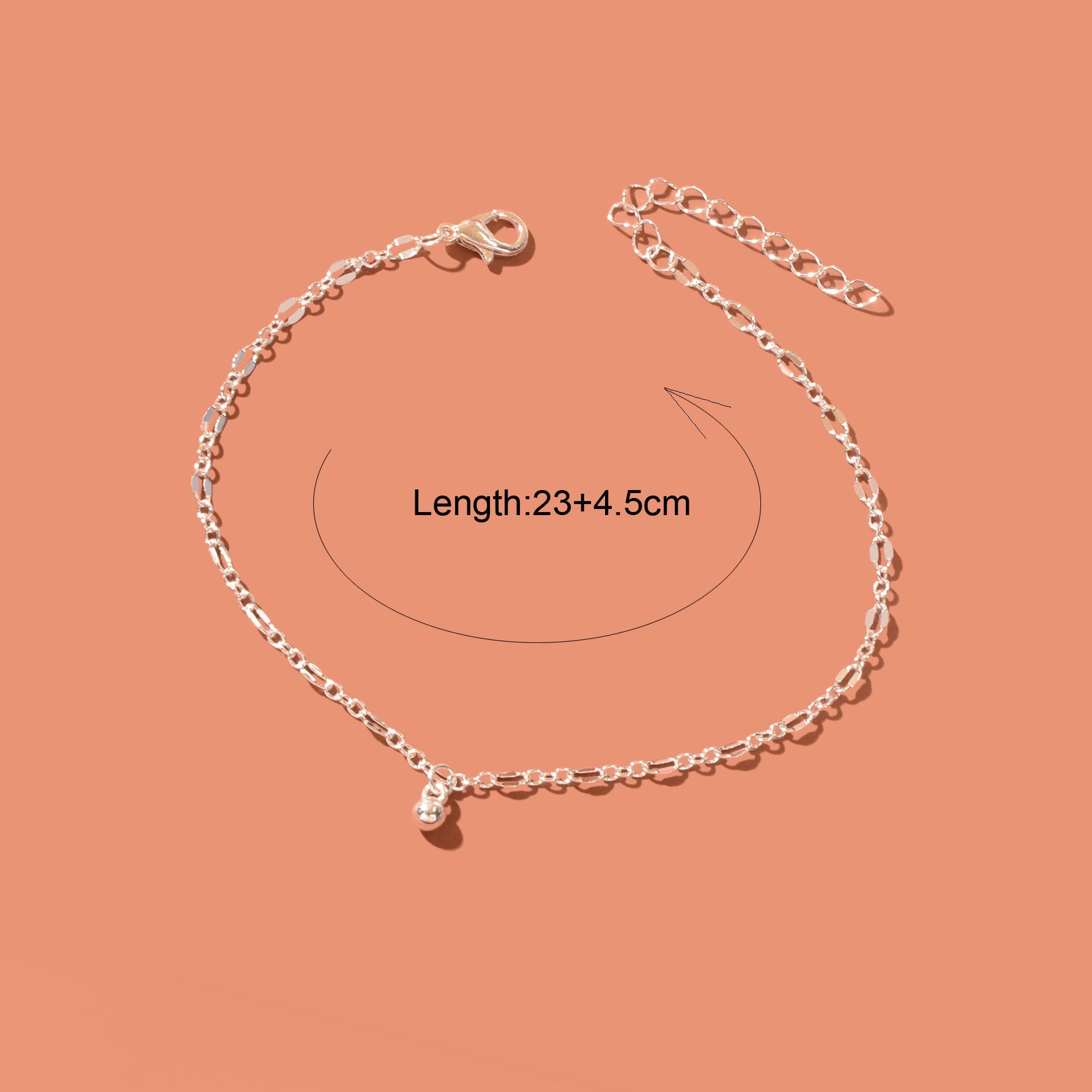 Silvery beaded chain fashion anklet with delicate decorative beads for women's summer beach wear — view 3