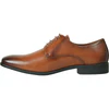 Cognac men's Oxford dress shoe in vegan leather with stitched cap toe and lace-up details — view 4