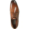 Cognac men's Oxford dress shoe in vegan leather with stitched cap toe and lace-up details — view 3