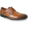 Cognac men's Oxford dress shoe in vegan leather with stitched cap toe and lace-up details