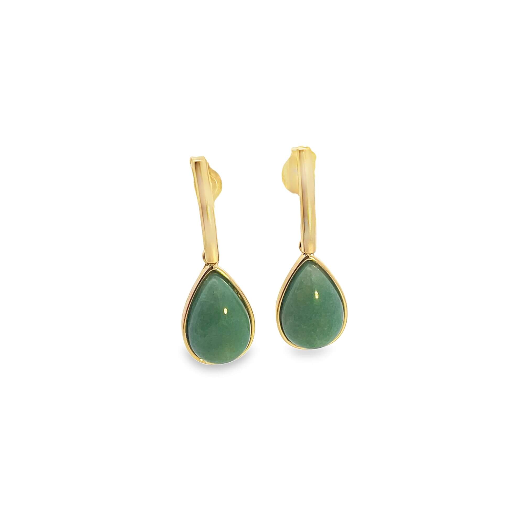 Tear drop natural gemstone earrings with 18K gold filled hardware in a water droplet design — view 5