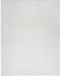 Contemporary white hand loomed low pile polyester area rug for modern living rooms and bedrooms