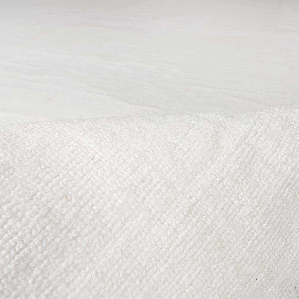 Contemporary white hand loomed low pile polyester area rug for modern living rooms and bedrooms — view 5