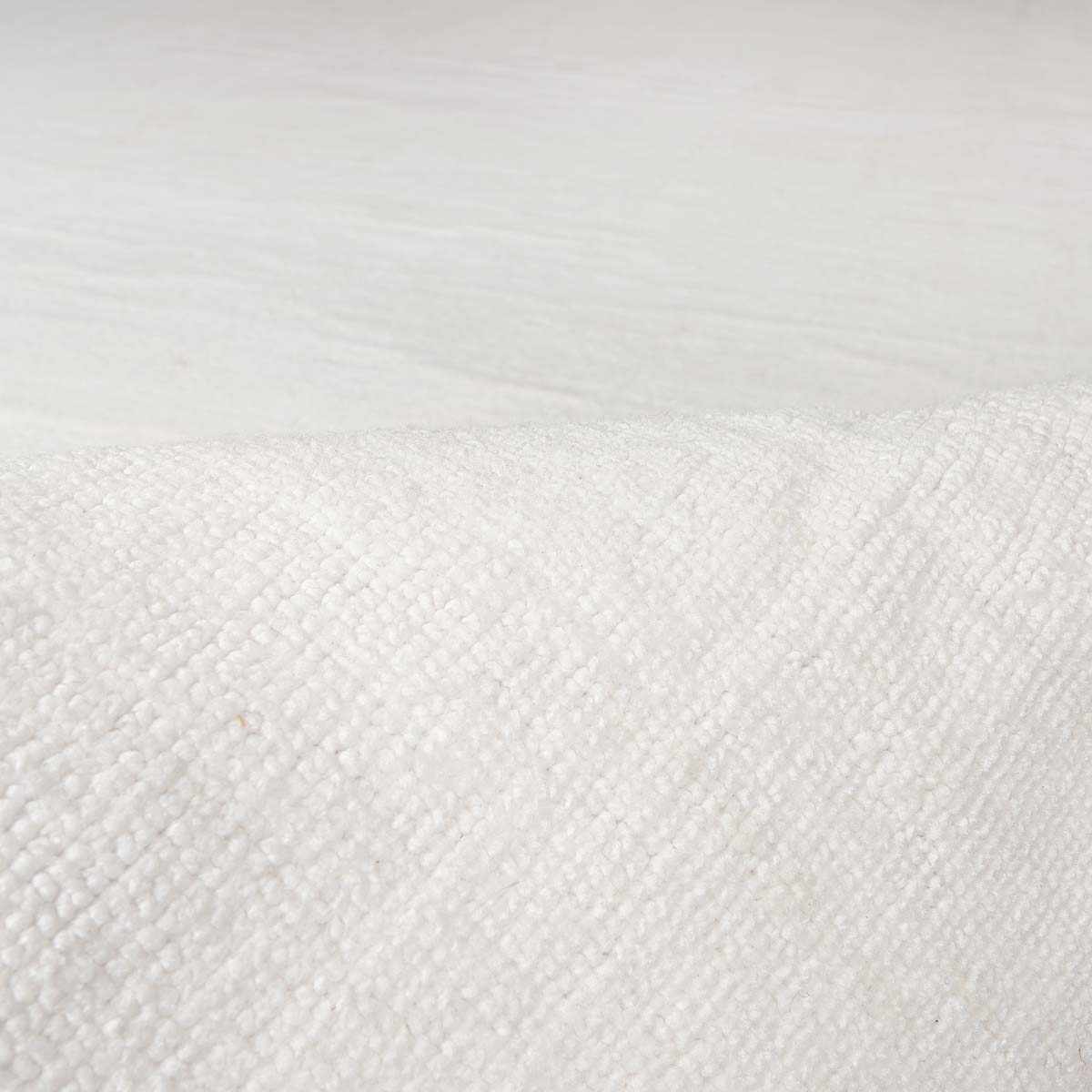 Contemporary white hand loomed low pile polyester area rug for modern living rooms and bedrooms — view 5