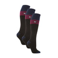 Ladies thermal ski socks 3-pack, thick padded knee high winter hosiery for extreme cold