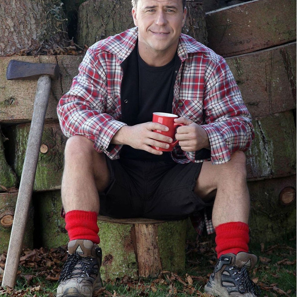 Two pack of mens thick thermal winter socks with soft brushed inner fleece lining — view 3