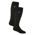 Two pack of mens extra long knee high thermal ski socks in solid color