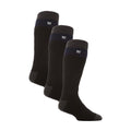 Three pack of extra long men's thermal striped ski socks in dark winter colors
